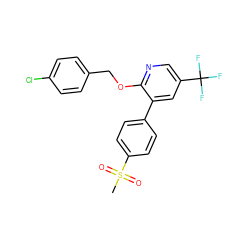 CS(=O)(=O)c1ccc(-c2cc(C(F)(F)F)cnc2OCc2ccc(Cl)cc2)cc1 ZINC000029408371