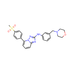 CS(=O)(=O)c1ccc(-c2cccc3nc(Nc4cccc(CN5CCOCC5)c4)nn23)cc1 ZINC000148206490