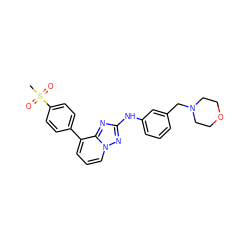 CS(=O)(=O)c1ccc(-c2cccn3nc(Nc4cccc(CN5CCOCC5)c4)nc23)cc1 ZINC000068247679