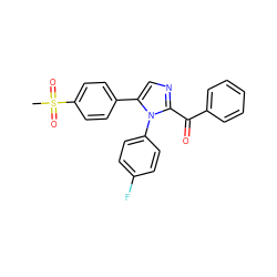 CS(=O)(=O)c1ccc(-c2cnc(C(=O)c3ccccc3)n2-c2ccc(F)cc2)cc1 ZINC000013525128