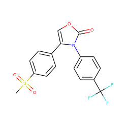 CS(=O)(=O)c1ccc(-c2coc(=O)n2-c2ccc(C(F)(F)F)cc2)cc1 ZINC000013803948