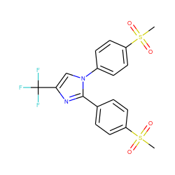 CS(=O)(=O)c1ccc(-c2nc(C(F)(F)F)cn2-c2ccc(S(C)(=O)=O)cc2)cc1 ZINC000013762096