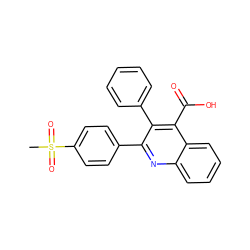 CS(=O)(=O)c1ccc(-c2nc3ccccc3c(C(=O)O)c2-c2ccccc2)cc1 ZINC000045356487