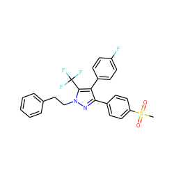 CS(=O)(=O)c1ccc(-c2nn(CCc3ccccc3)c(C(F)(F)F)c2-c2ccc(F)cc2)cc1 ZINC000001543908