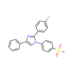 CS(=O)(=O)c1ccc(-n2cc(-c3ccccc3)nc2-c2ccc(Cl)cc2)cc1 ZINC000003814619