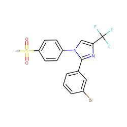 CS(=O)(=O)c1ccc(-n2cc(C(F)(F)F)nc2-c2cccc(Br)c2)cc1 ZINC000013762104