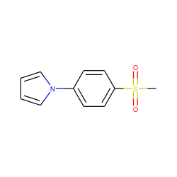 CS(=O)(=O)c1ccc(-n2cccc2)cc1 ZINC000035120168