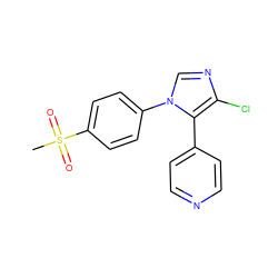 CS(=O)(=O)c1ccc(-n2cnc(Cl)c2-c2ccncc2)cc1 ZINC000013525248