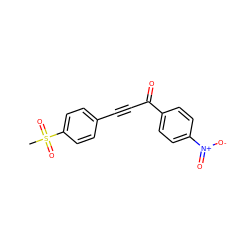 CS(=O)(=O)c1ccc(C#CC(=O)c2ccc([N+](=O)[O-])cc2)cc1 ZINC000013683396