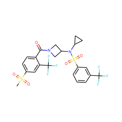 CS(=O)(=O)c1ccc(C(=O)N2CC(N(C3CC3)S(=O)(=O)c3cccc(C(F)(F)F)c3)C2)c(C(F)(F)F)c1 ZINC000103251113