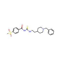 CS(=O)(=O)c1ccc(C(=O)NC(=S)NCCC2CCN(Cc3ccccc3)CC2)cc1 ZINC000013734747