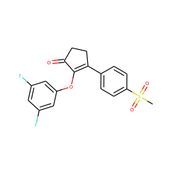 CS(=O)(=O)c1ccc(C2=C(Oc3cc(F)cc(F)c3)C(=O)CC2)cc1 ZINC000013796677