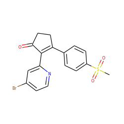 CS(=O)(=O)c1ccc(C2=C(c3cc(Br)ccn3)C(=O)CC2)cc1 ZINC000013796672