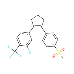 CS(=O)(=O)c1ccc(C2=C(c3ccc(C(F)(F)F)c(F)c3)CCC2)cc1 ZINC000003814650