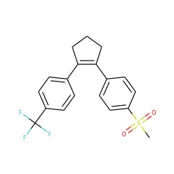 CS(=O)(=O)c1ccc(C2=C(c3ccc(C(F)(F)F)cc3)CCC2)cc1 ZINC000003814639