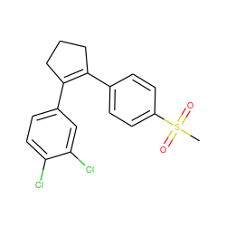 CS(=O)(=O)c1ccc(C2=C(c3ccc(Cl)c(Cl)c3)CCC2)cc1 ZINC000013744274