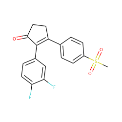 CS(=O)(=O)c1ccc(C2=C(c3ccc(F)c(F)c3)C(=O)CC2)cc1 ZINC000013796651