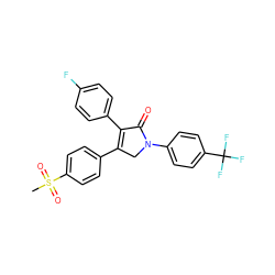 CS(=O)(=O)c1ccc(C2=C(c3ccc(F)cc3)C(=O)N(c3ccc(C(F)(F)F)cc3)C2)cc1 ZINC000029467228