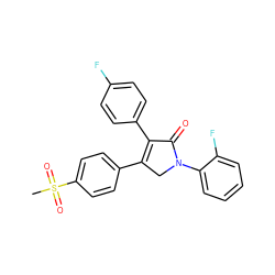 CS(=O)(=O)c1ccc(C2=C(c3ccc(F)cc3)C(=O)N(c3ccccc3F)C2)cc1 ZINC000029417426