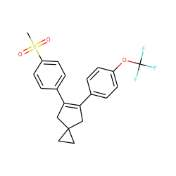 CS(=O)(=O)c1ccc(C2=C(c3ccc(OC(F)(F)F)cc3)CC3(CC3)C2)cc1 ZINC000003814736