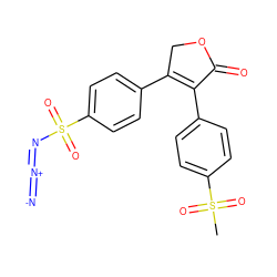 CS(=O)(=O)c1ccc(C2=C(c3ccc(S(=O)(=O)N=[N+]=[N-])cc3)COC2=O)cc1 ZINC000028094703