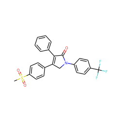 CS(=O)(=O)c1ccc(C2=C(c3ccccc3)C(=O)N(c3ccc(C(F)(F)F)cc3)C2)cc1 ZINC000029466743