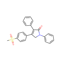 CS(=O)(=O)c1ccc(C2=C(c3ccccc3)C(=O)N(c3ccccc3)C2)cc1 ZINC000029463080