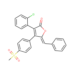 CS(=O)(=O)c1ccc(C2=C(c3ccccc3Cl)C(=O)O/C2=C\c2ccccc2)cc1 ZINC000096929029