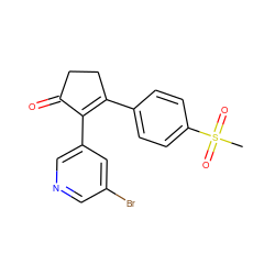 CS(=O)(=O)c1ccc(C2=C(c3cncc(Br)c3)C(=O)CC2)cc1 ZINC000000577467