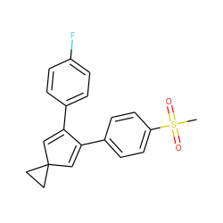 CS(=O)(=O)c1ccc(C2=CC3(C=C2c2ccc(F)cc2)CC3)cc1 ZINC000000006509