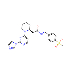 CS(=O)(=O)c1ccc(CNC(=O)C[C@@H]2CCCCN2c2ccnc(-n3ccnc3)n2)cc1 ZINC000035275429