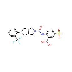 CS(=O)(=O)c1ccc(NC(=O)N2C[C@H]3C[C@@H](c4ccccc4C(F)(F)F)C[C@H]3C2)c(C(=O)O)c1 ZINC000299838664