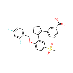 CS(=O)(=O)c1ccc(OCc2ccc(F)cc2F)c(C2=C(c3cccc(C(=O)O)c3)CCC2)c1 ZINC000028819266