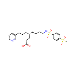 CS(=O)(=O)c1ccc(S(=O)(=O)NCCCC[C@@H](CCCc2cccnc2)CCC(=O)O)cc1 ZINC000013730366