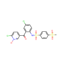 CS(=O)(=O)c1ccc(S(=O)(=O)Nc2ccc(Cl)cc2C(=O)c2ccc(Cl)[n+]([O-])c2)cc1 ZINC000147002840