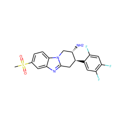 CS(=O)(=O)c1ccc2c(c1)nc1n2C[C@H](N)[C@@H](c2cc(F)c(F)cc2F)C1 ZINC000034635756