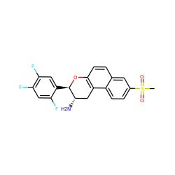 CS(=O)(=O)c1ccc2c3c(ccc2c1)O[C@H](c1cc(F)c(F)cc1F)[C@@H](N)C3 ZINC001772584009