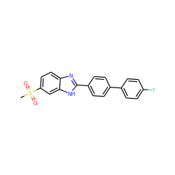 CS(=O)(=O)c1ccc2nc(-c3ccc(-c4ccc(F)cc4)cc3)[nH]c2c1 ZINC000064528536