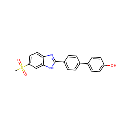 CS(=O)(=O)c1ccc2nc(-c3ccc(-c4ccc(O)cc4)cc3)[nH]c2c1 ZINC000064512529