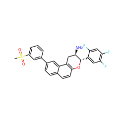 CS(=O)(=O)c1cccc(-c2ccc3ccc4c(c3c2)C[C@@H](N)[C@H](c2cc(F)c(F)cc2F)O4)c1 ZINC001772654457