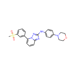 CS(=O)(=O)c1cccc(-c2cccc3nc(Nc4ccc(N5CCOCC5)cc4)nn23)c1 ZINC000096169603