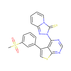 CS(=O)(=O)c1cccc(-c2csc3ncnc(-n4nc5ccccn5c4=S)c23)c1 ZINC000142956207