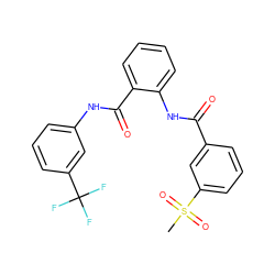 CS(=O)(=O)c1cccc(C(=O)Nc2ccccc2C(=O)Nc2cccc(C(F)(F)F)c2)c1 ZINC000072039032