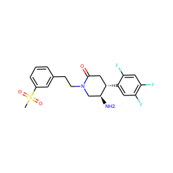 CS(=O)(=O)c1cccc(CCN2C[C@H](N)[C@@H](c3cc(F)c(F)cc3F)CC2=O)c1 ZINC000014958811