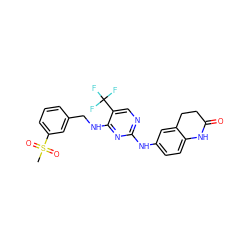 CS(=O)(=O)c1cccc(CNc2nc(Nc3ccc4c(c3)CCC(=O)N4)ncc2C(F)(F)F)c1 ZINC000035636073