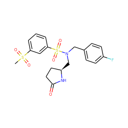 CS(=O)(=O)c1cccc(S(=O)(=O)N(Cc2ccc(F)cc2)C[C@@H]2CCC(=O)N2)c1 ZINC000103239963