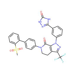 CS(=O)(=O)c1ccccc1-c1ccc(N2CCc3c(C(F)(F)F)nn(-c4cccc(-c5n[nH]c(=O)[nH]5)c4)c3C2=O)cc1 ZINC000001494451