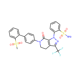 CS(=O)(=O)c1ccccc1-c1ccc(N2CCc3c(C(F)(F)F)nn(-c4ccccc4S(N)(=O)=O)c3C2=O)cc1 ZINC000014950610