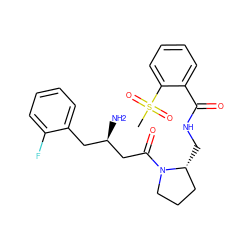 CS(=O)(=O)c1ccccc1C(=O)NC[C@@H]1CCCN1C(=O)C[C@H](N)Cc1ccccc1F ZINC000043119540