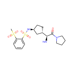 CS(=O)(=O)c1ccccc1S(=O)(=O)N[C@H]1CC[C@H]([C@H](N)C(=O)N2CCCC2)C1 ZINC000027989436